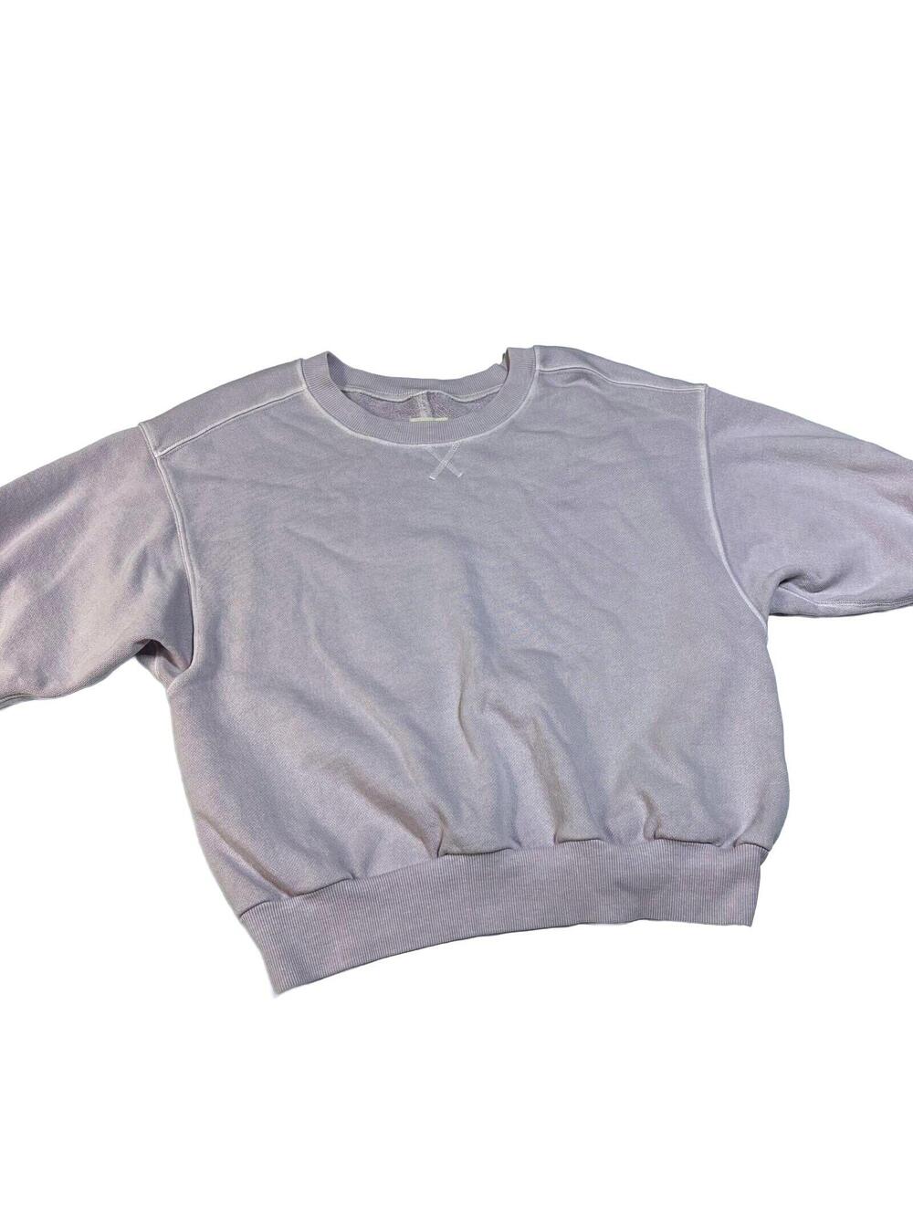Pilcro Anthropologie Niki Bubble Sweatshirt Small Crewneck Lilac Light Purple - Picture 2 of 8